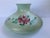 Mid-20th Century Hand-Painted Rose Floral Green Glass Lamp Shade For Sale - Image 4 of 12