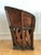 Folk Art Mexican Equipale Folk Art Chair With Hand-Painted Scene 1930s For Sale - Image 3 of 11