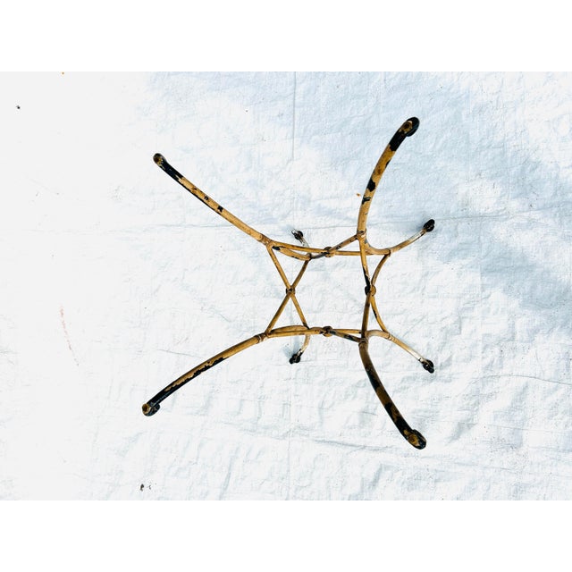 60's Midcentury Wrought Iron Base With Glass Top Patio/Outdoor Table For Sale - Image 11 of 11