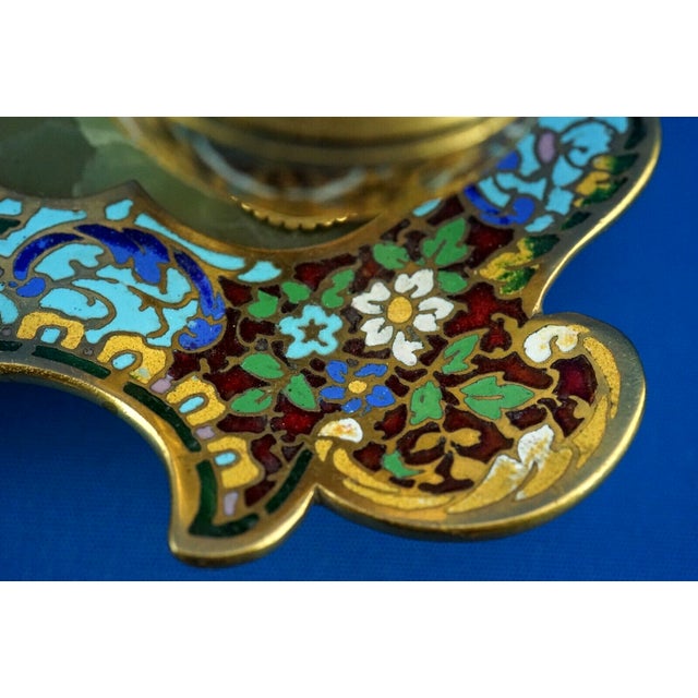 Triptych Inkwell and Candleholders in Gilded Bronze and Onyx Marble, Set of 3 For Sale - Image 18 of 18