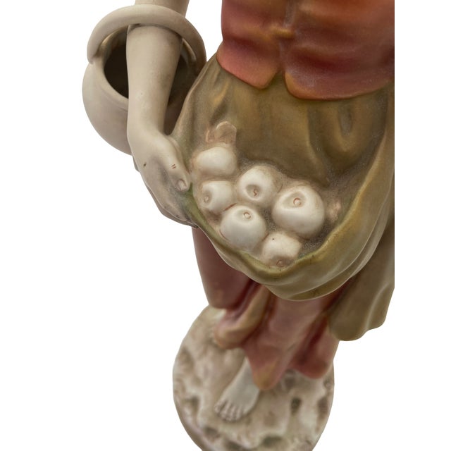 Royal Dux Porcelain Harvest Figurines — A Pair For Sale - Image 11 of 17
