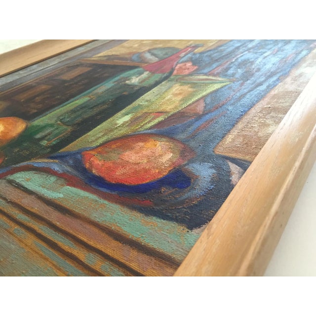 Vintage 1958 Mid-Century Modern Charlotte Cannon Framed Original Still Life Oil Painting For Sale - Image 9 of 13