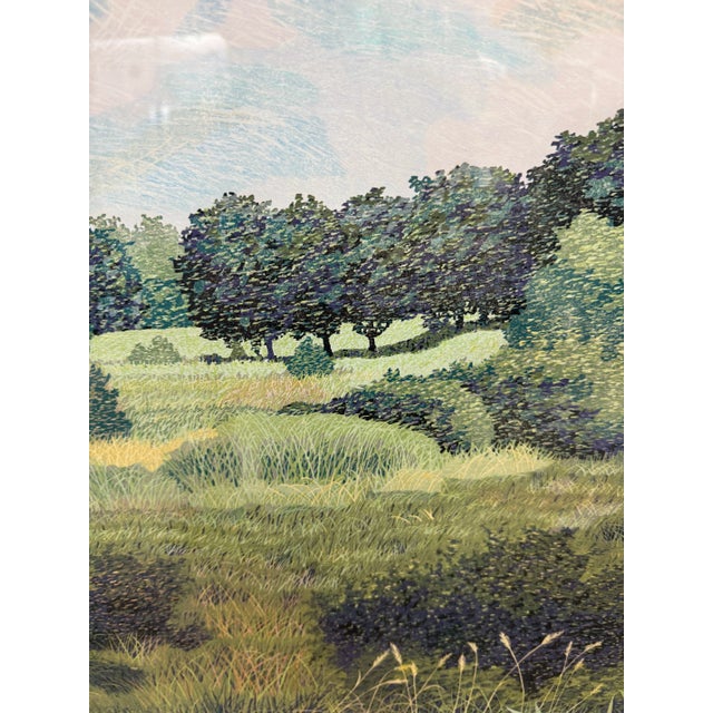 Green Gordon Mortensen "West Baker Park 1977" Woodcut Original, Signed For Sale - Image 8 of 12