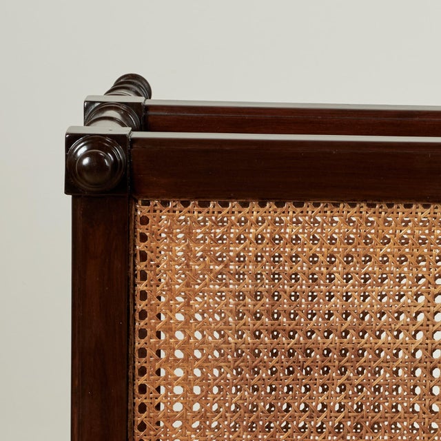 Brown Antique British Colonial Rosewood Two Tiered Caned Stand or Table For Sale - Image 8 of 13