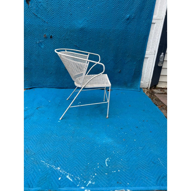 Mid-Century Modern Vintage Mid Century Wrought Iron and Mesh Patio Set of 5 For Sale - Image 3 of 12