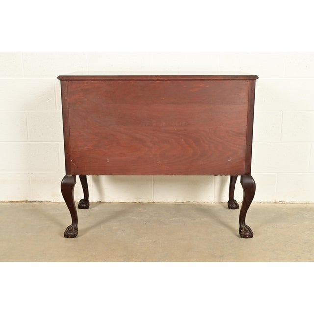 Romweber Antique Chippendale Carved Flame Mahogany Buffet Server or Bar Cabinet, Circa 1920s For Sale - Image 12 of 13