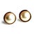 Mid-Century Modern 14k Yellow Gold 15.7mm White Mabe Pearl Stud Earrings, Vintage Style, A Pair For Sale - Image 3 of 9