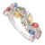 Nature Inspired Multi-Sapphire Leaf & Diamond Cluster Ring in Sterling Silver, Us Size 8.5 For Sale