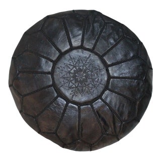 Moroccan Pouf Leather Ottoman Pouf Cover For Sale