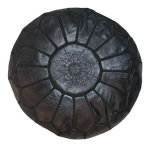 Moroccan Pouf Leather Ottoman Pouf Cover