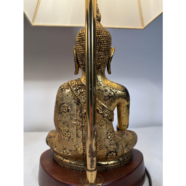 Southeast Asian Gilded Cast Iron Buddha Lamps, 20th Century, Set of 2 For Sale - Image 15 of 18
