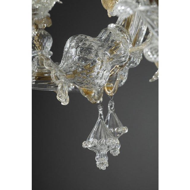 Large Murano Glass and Gold Chandelier For Sale - Image 12 of 18