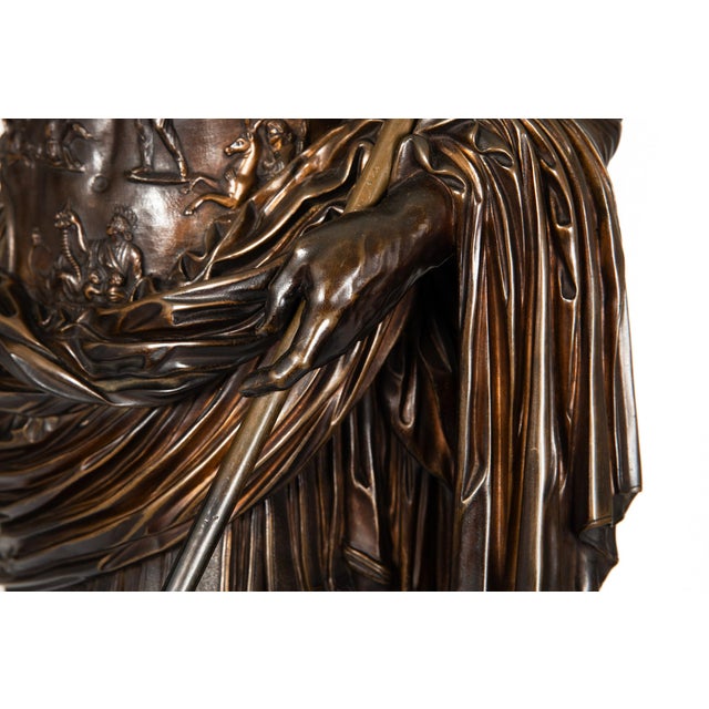 Italian Grand Tour Bronze Sculpture “Augustus Prima Porta” by Boschetti Ca. 1870 For Sale - Image 11 of 17
