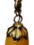 Art Deco French Cameo Glass and Gilt Brass Pendant Lights from Degué, 1930s, Set of 2 For Sale - Image 6 of 9