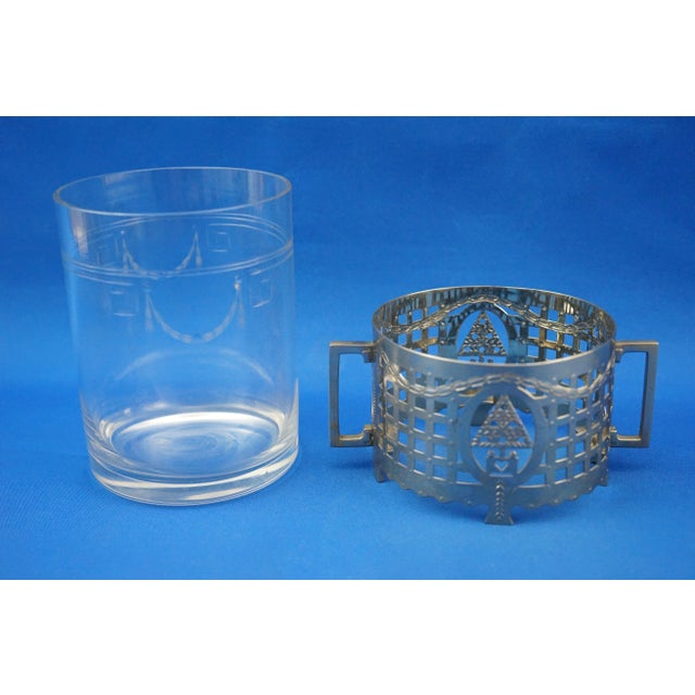 20th-Century Art Deco Crystal Vase with Silver-Plated Metal Stand attributed to Josef Franz Maria Hoffmann for the Wiener Werkstätte, Austria, 1920s For Sale - Image 14 of 18