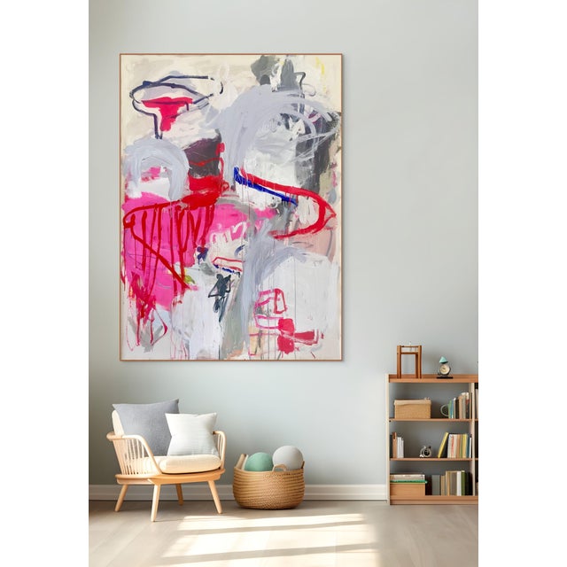 Macha Poynder Contemporary Abstract Acrylic on Canvas "Arbeidsglaede" by Macha Poynder For Sale - Image 4 of 5