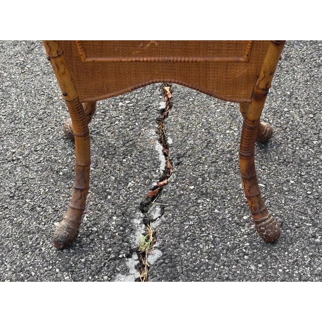 Late 19th Century Wicker Bamboo Side-Table For Sale - Image 11 of 13