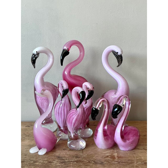 Mid 20th Century Vintage Italian Collection of Murano Glass Birds - Set of 9 For Sale - Image 5 of 6