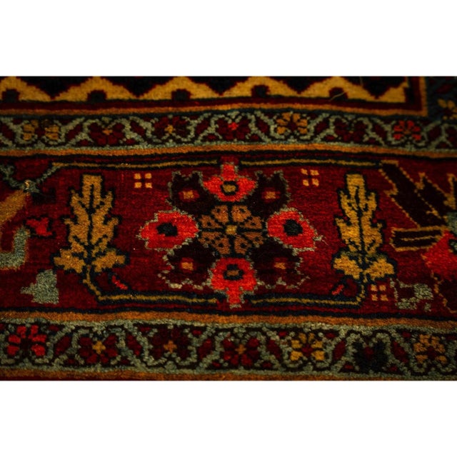 Late 19th Century 1880s Classic Navy Bold Medallion Antique Persian Bijar Handknotted Wool Rug For Sale - Image 5 of 10