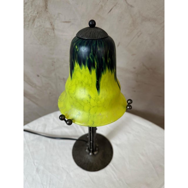 1930s Art Deco Table Lamp in Frosted Glass, 1930s For Sale - Image 5 of 16