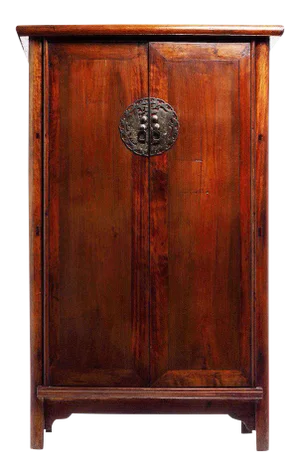 Large Armoire With Bronze Figure Medallion From 19th Century, China