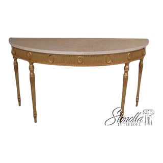 Stunning Adams Style Gold Gilt White Marble Top Console Hall Table For Sale