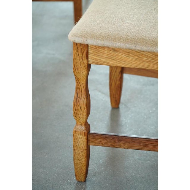 Mid-Century Modern Oak & Hessian Dining Chairs from Henning Kjærnulf, 1960s, Set of 8 For Sale - Image 10 of 18