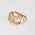 Vintage Diamond Curb Link Ring Sz 7 Yellow Gold Pavé Chain Link Statement Band For Sale - Image 4 of 7