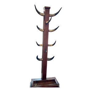 English Bull Horn, Oak Hall Stand, c.1880