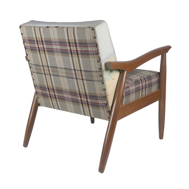 Mid-Century Modern Vintage Mid-Century Chair With Spinone Italiano Dog Upholstery For Sale - Image 3 of 5