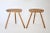 Charming rustic pair of Swedish Vintage stools from the 1940's. Beautiful sculptured shape on the seat with 3 rounded...