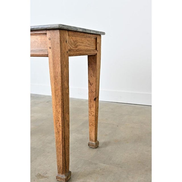 French 19th Century Marble Top Oak Console For Sale - Image 9 of 13