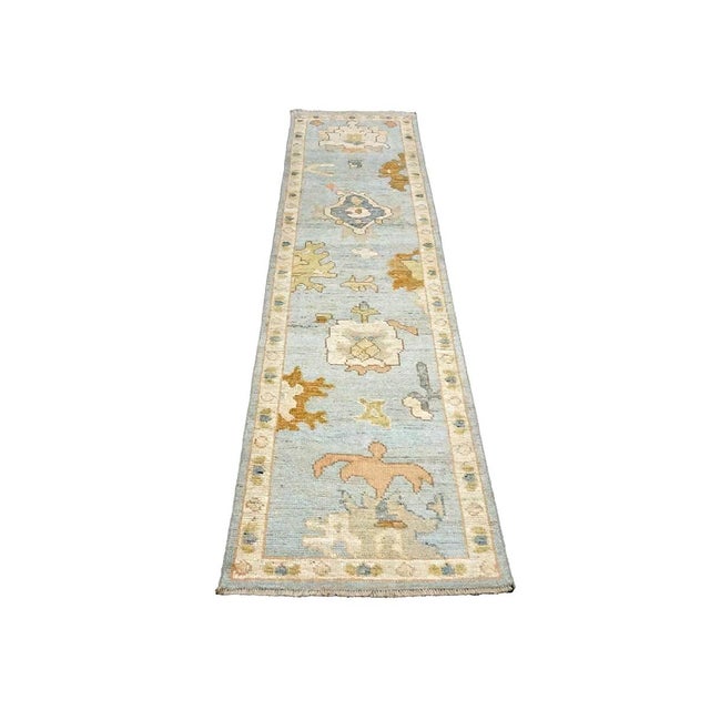 Gold 21st Century Turkish Oushak 2X10 Gold, Gray & Ivory, Handmade Runner Rug #1144115 For Sale - Image 8 of 12