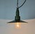 Metal Industrial Petrol Enamel Military Pendant Lamp with Cast Aluminium Top, 1960s For Sale - Image 7 of 17