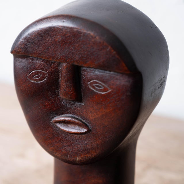 Pair of Carved Wood Haitian Modernist Bookends, C. 1960 For Sale - Image 9 of 12