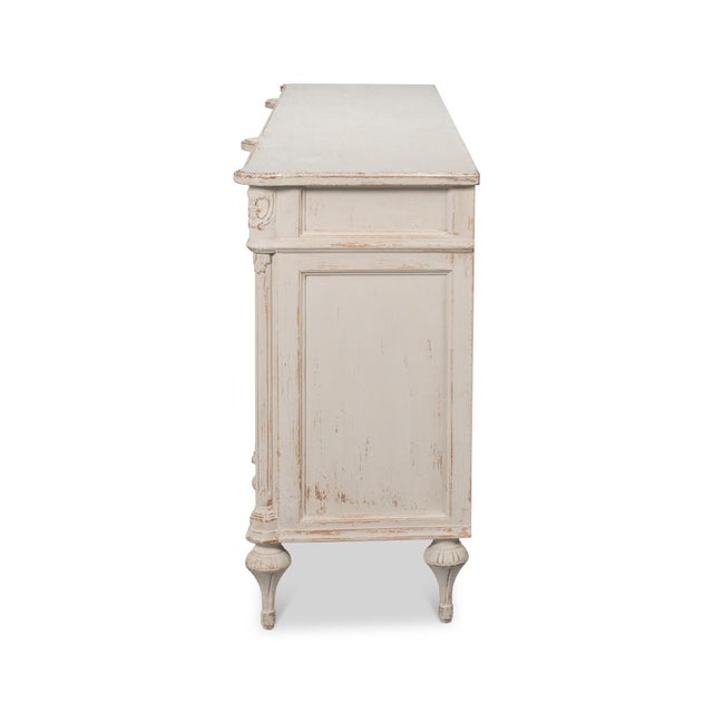 French Provincial White Painted Buffet Sideboard For Sale - Image 9 of 12
