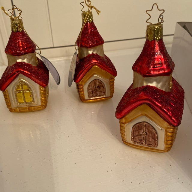 Inge Church and House Collection Glass Ornaments Set of 6 Chairish