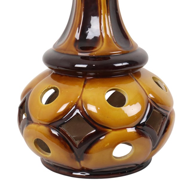 1970s Vintage West German Pottery Lamp Base, 1960s For Sale - Image 5 of 18