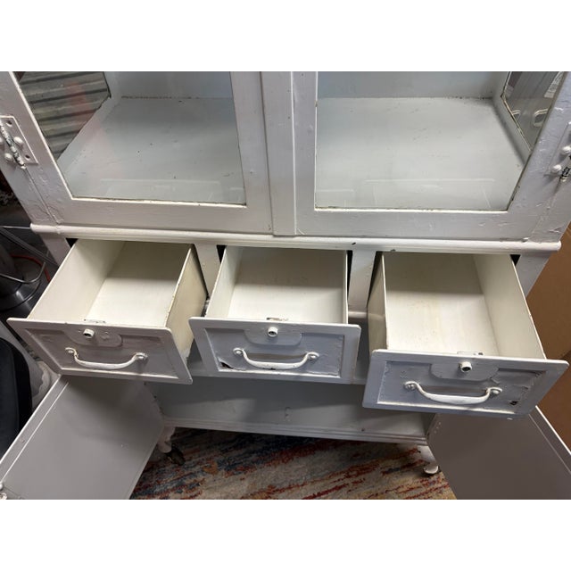 Metal Antique Steel Industrial Medical Dental Display Cabinet For Sale - Image 7 of 10