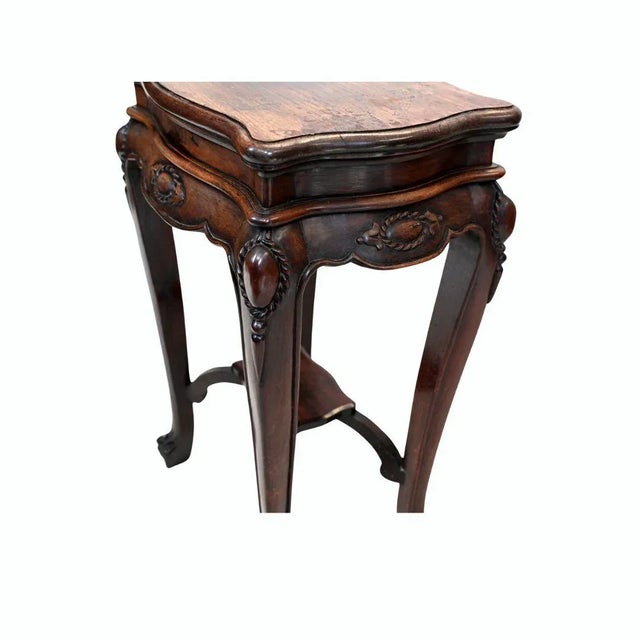 Vintage Chinese Hardwood Pedestal Stand, 1930 For Sale - Image 3 of 5