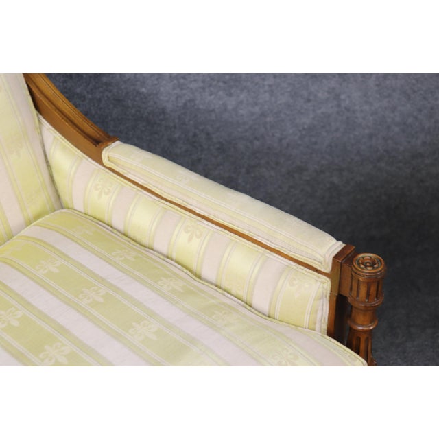 This is a gorgeous pair of French Louis XVI style bergère chairs. They have gorgeous, squared backs and wonderful...