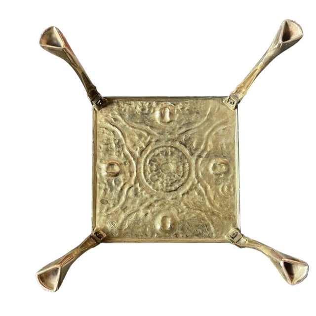 19th Century Edwardian Embossed Brass Side Table For Sale - Image 11 of 13
