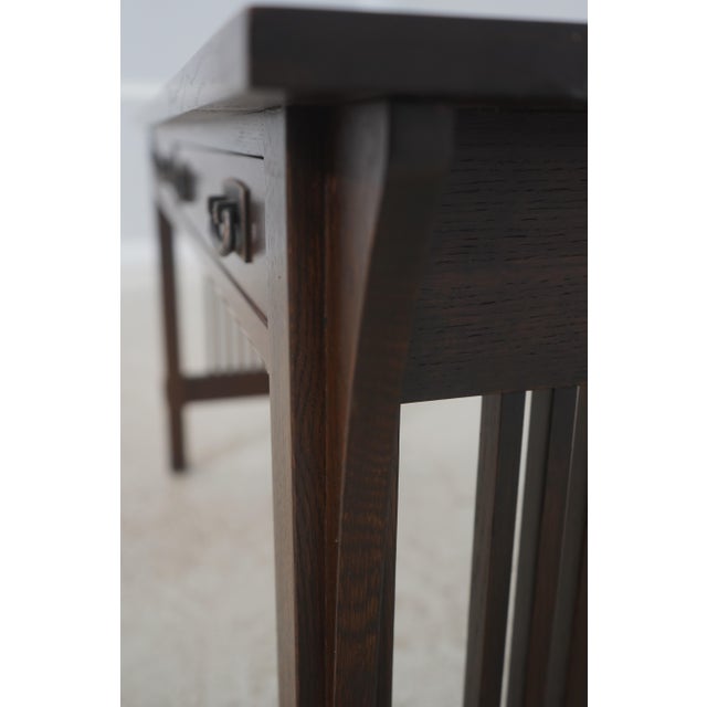 Stickley Mission Oak 2 Drawer Sofa Console Table For Sale - Image 14 of 18
