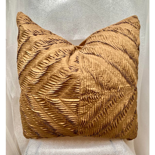 Modern Pleated Tuck Diamond Silk Euro Sham For Sale In New York - Image 6 of 6
