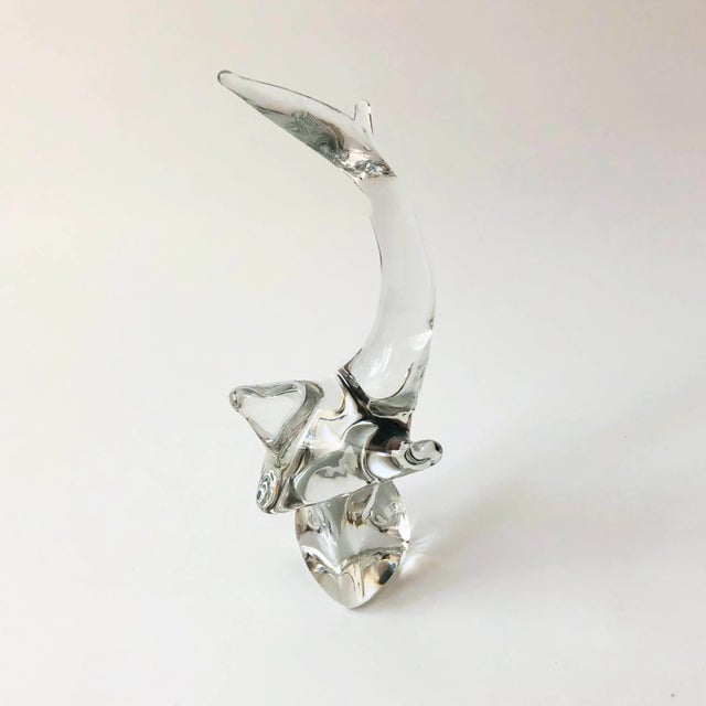 Large Modernist Crystal Shark by Kristaluxus For Sale - Image 4 of 9