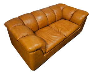 Italian Cocker 2-Seater Sofa in Cognac Leather by Franco Bresciani for Poltrona Frau, 1970s