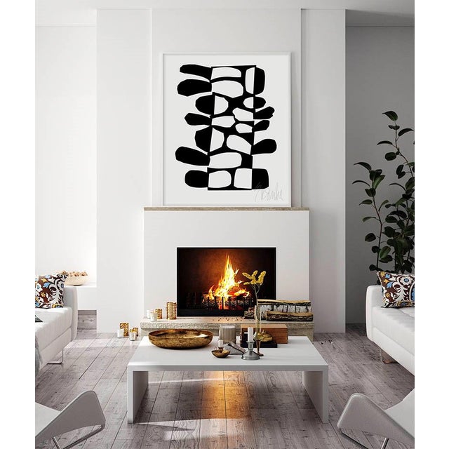 "The Potential of the Rectangle, no. 1" by Liz Roache (Black and White) This Modern, Mid-Century, Bauhaus Fine Art Print...