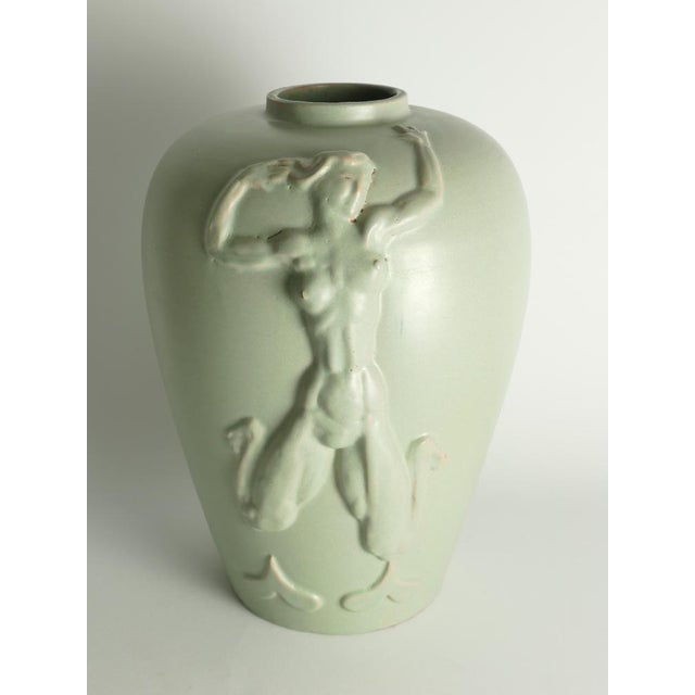 Green Model 169 Floor Vase by Einar Luterkort for Upsala Ekeby, Sweden, 1930s For Sale - Image 8 of 18