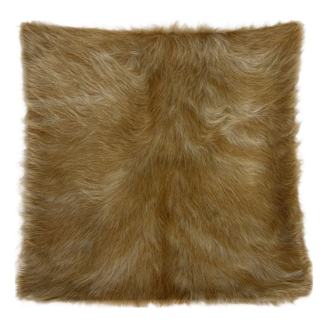 18” X 18” Premium Colombian Champagne Long-Haired Cowhide Pillow Cover - Handcrafted by Pablo Sota Designs For Sale