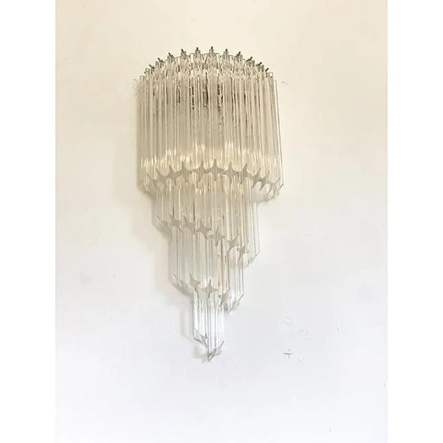 Venetian Quadriedro Twist Murano Glass Wall Sconces by Simoeng, Set of 2 For Sale - Image 8 of 9